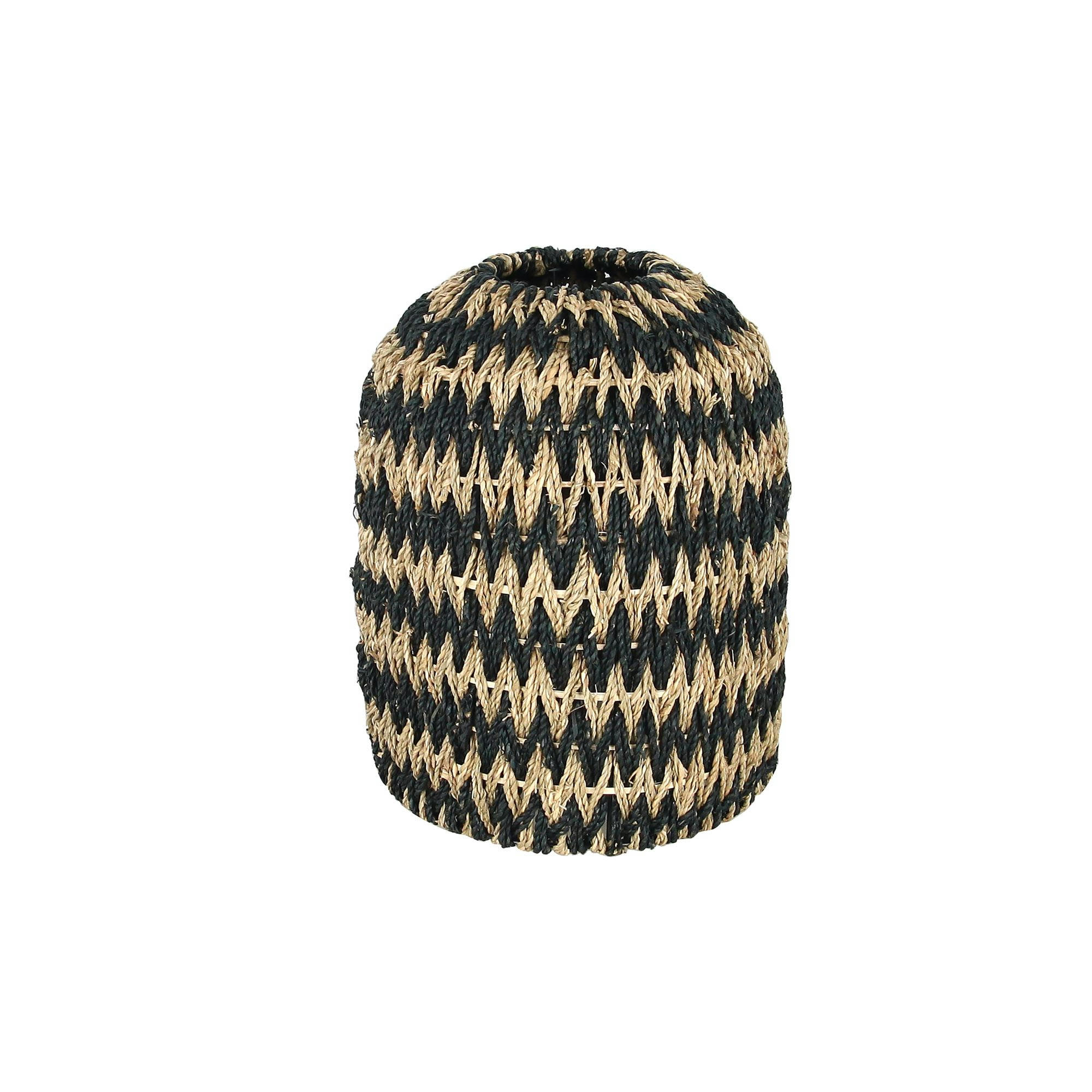 GAYA - Cache ampoule en jonc de mer noir Ø31cm