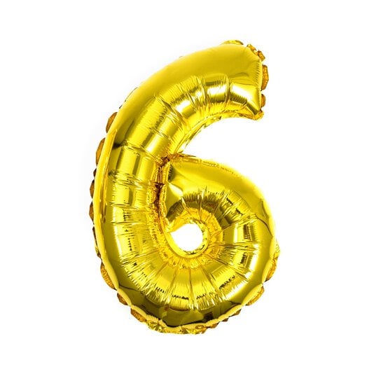 Gold Foil Number 6 Balloon