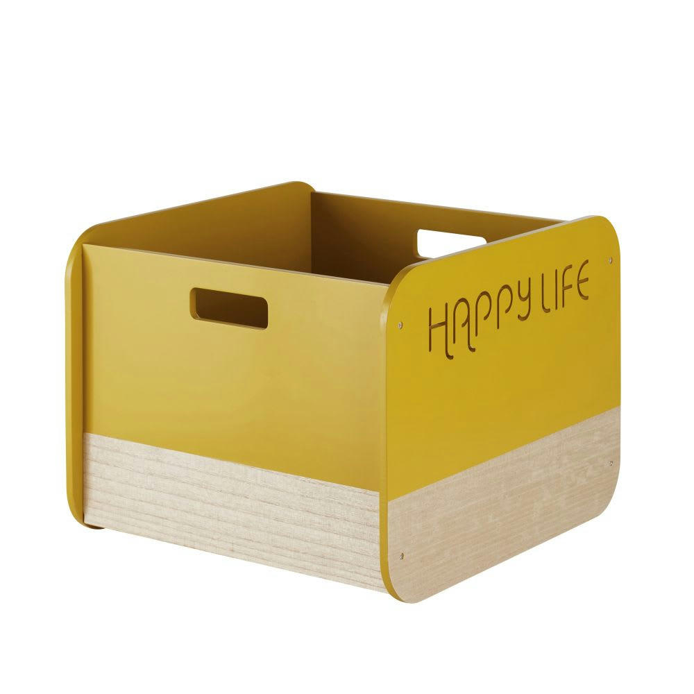 MINI JUNGLE - Caisse à jouets jaune moutarde et beige
