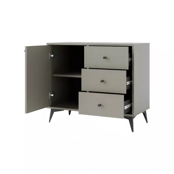 Komoda z szufladami do salonu Sakai 1 1F 3S T814 Eukaliptus