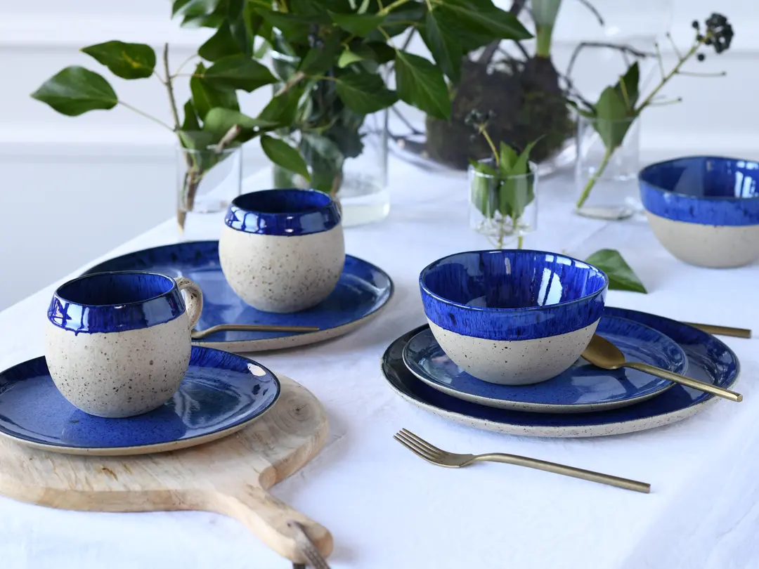 Geschirrset 8-teilig Deep Blue