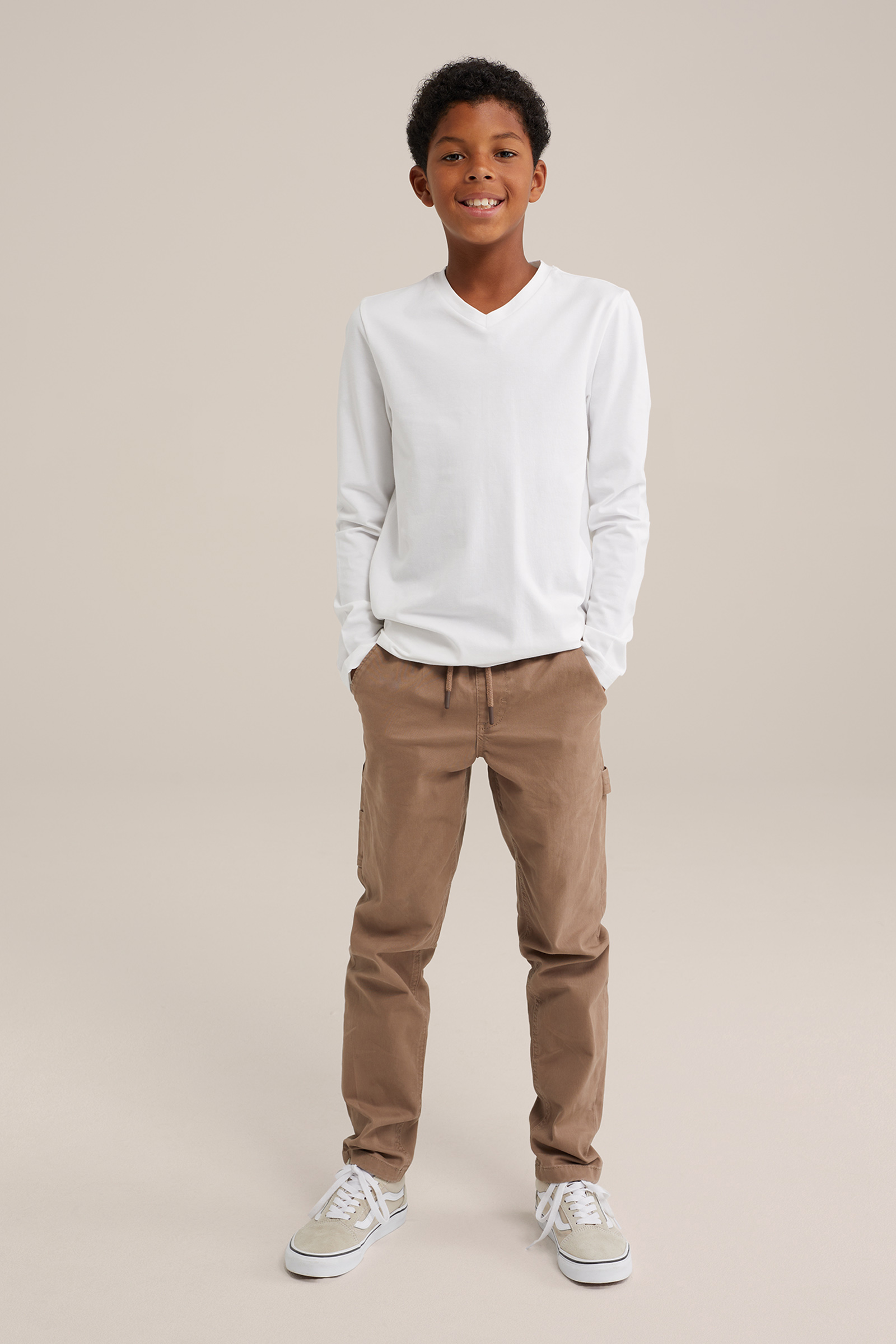 Jongens basic T-shirt met V-hals