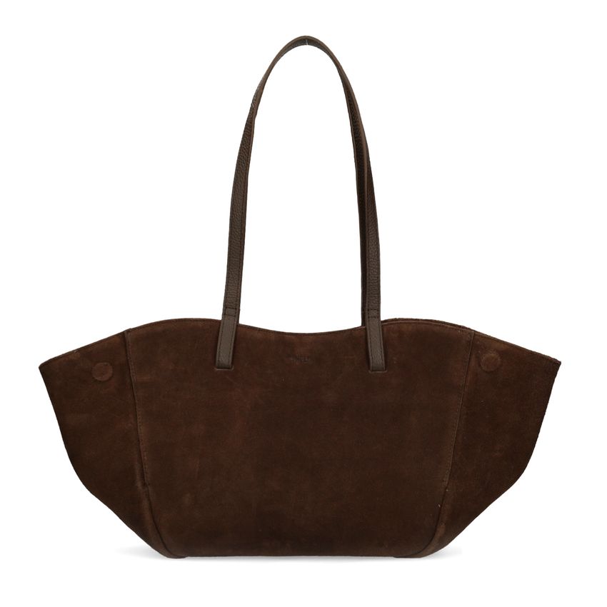 Manfield Bruine suède schoudertas