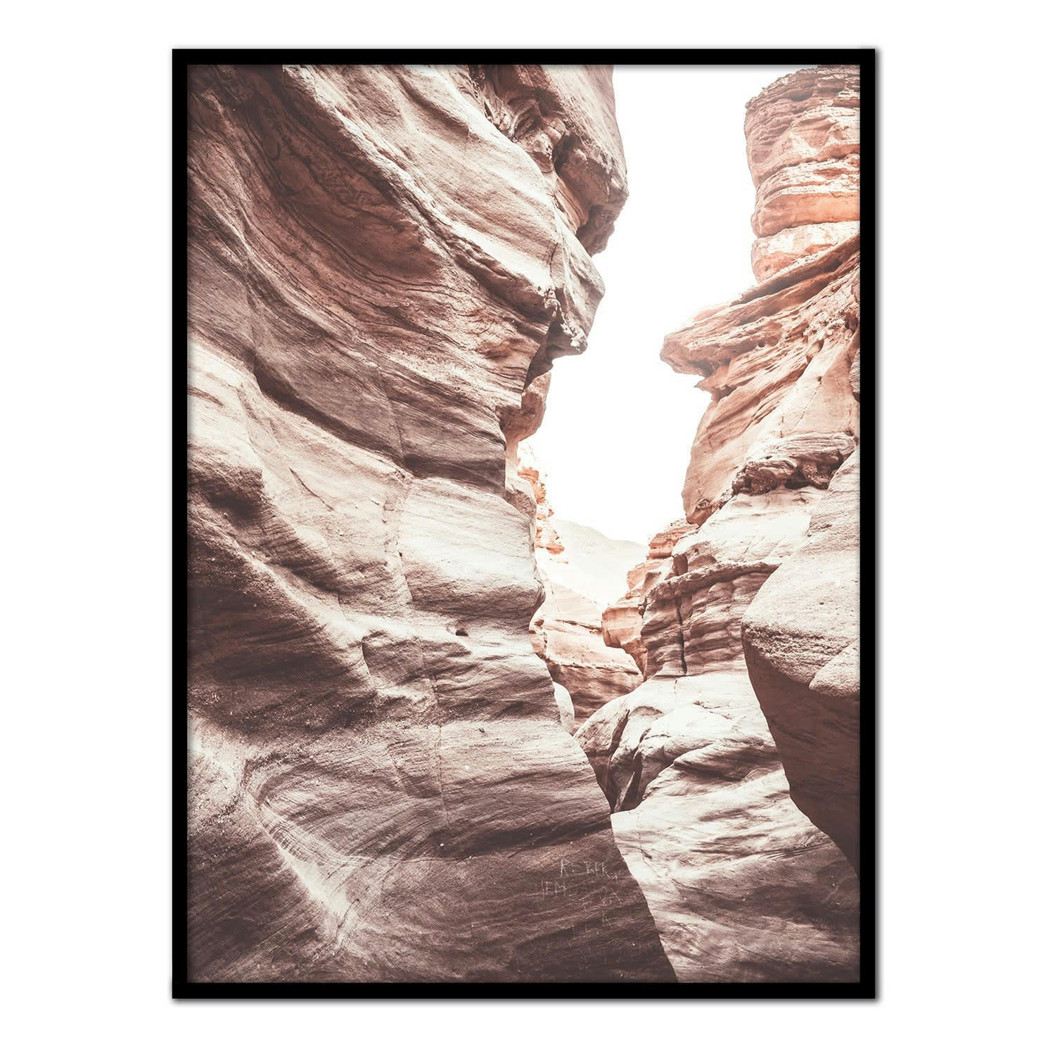DESIERTO - Affiche avec cadre noir - Wadi Mujib - 30x40