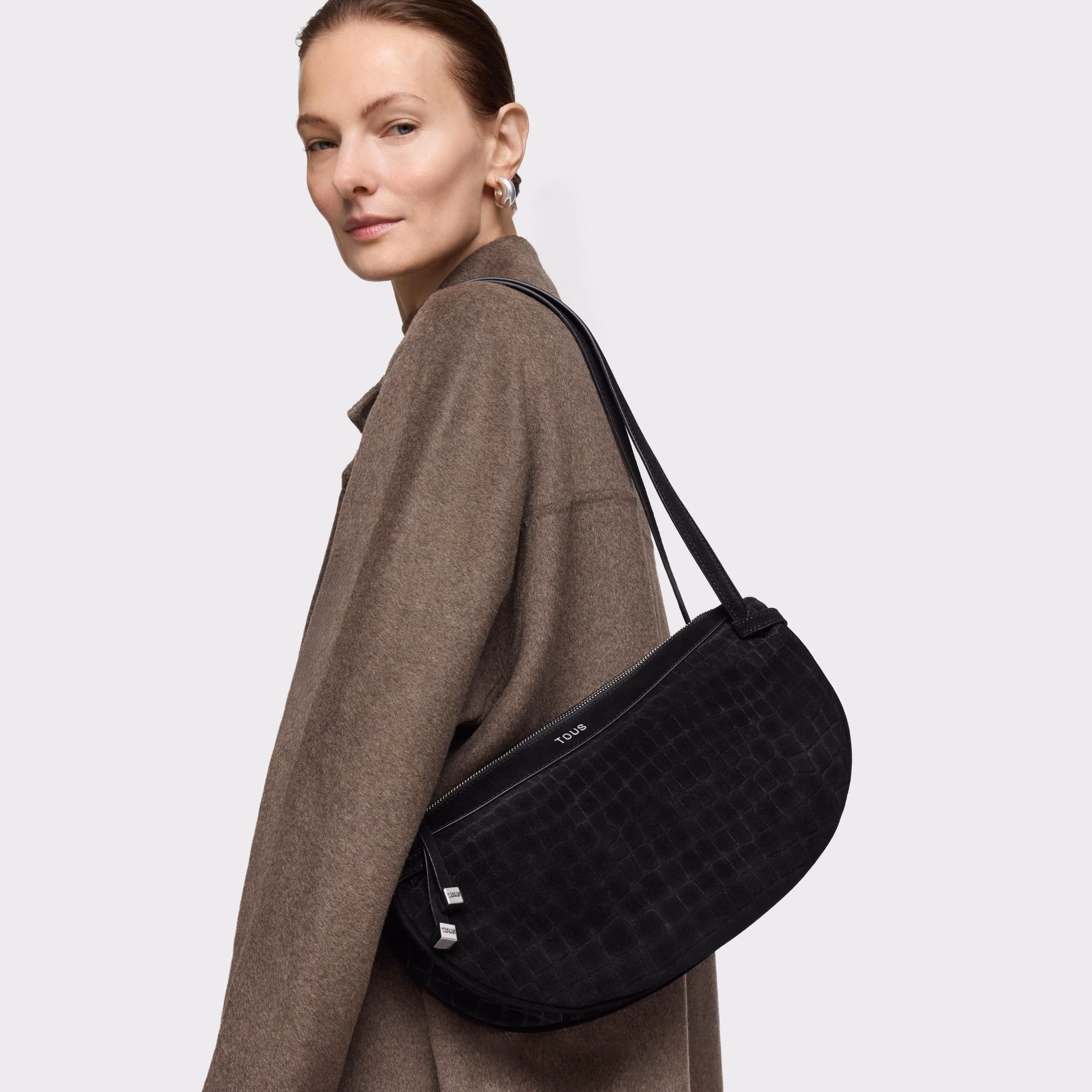 Bolso de hombro negro TOUS Halfmoon