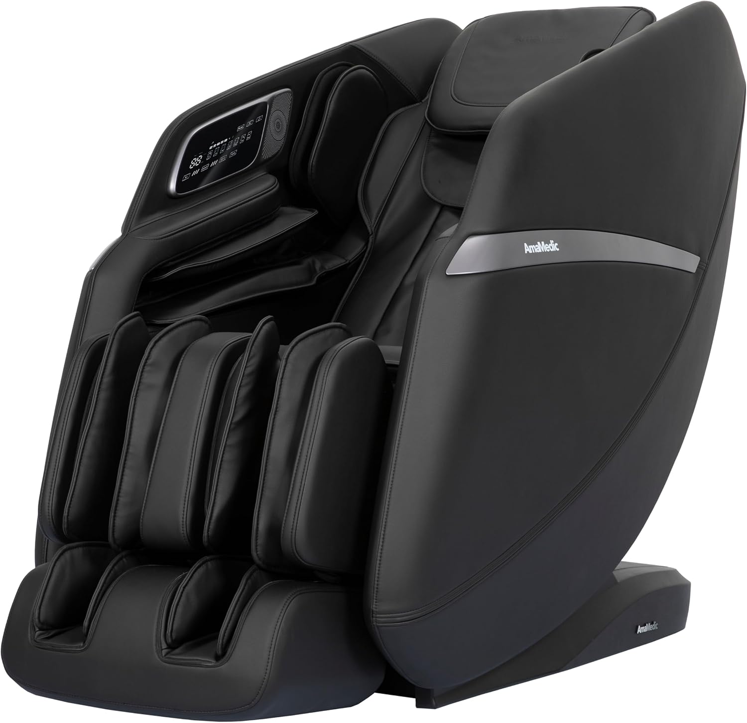 AmaMedic 3D Astoria | Full Body Massage Chair l Intelligent Voice Control | Touchscreen Controller | Heating Therapy l Zero Gravity Reclining l Bluetooth Speakers (Black)