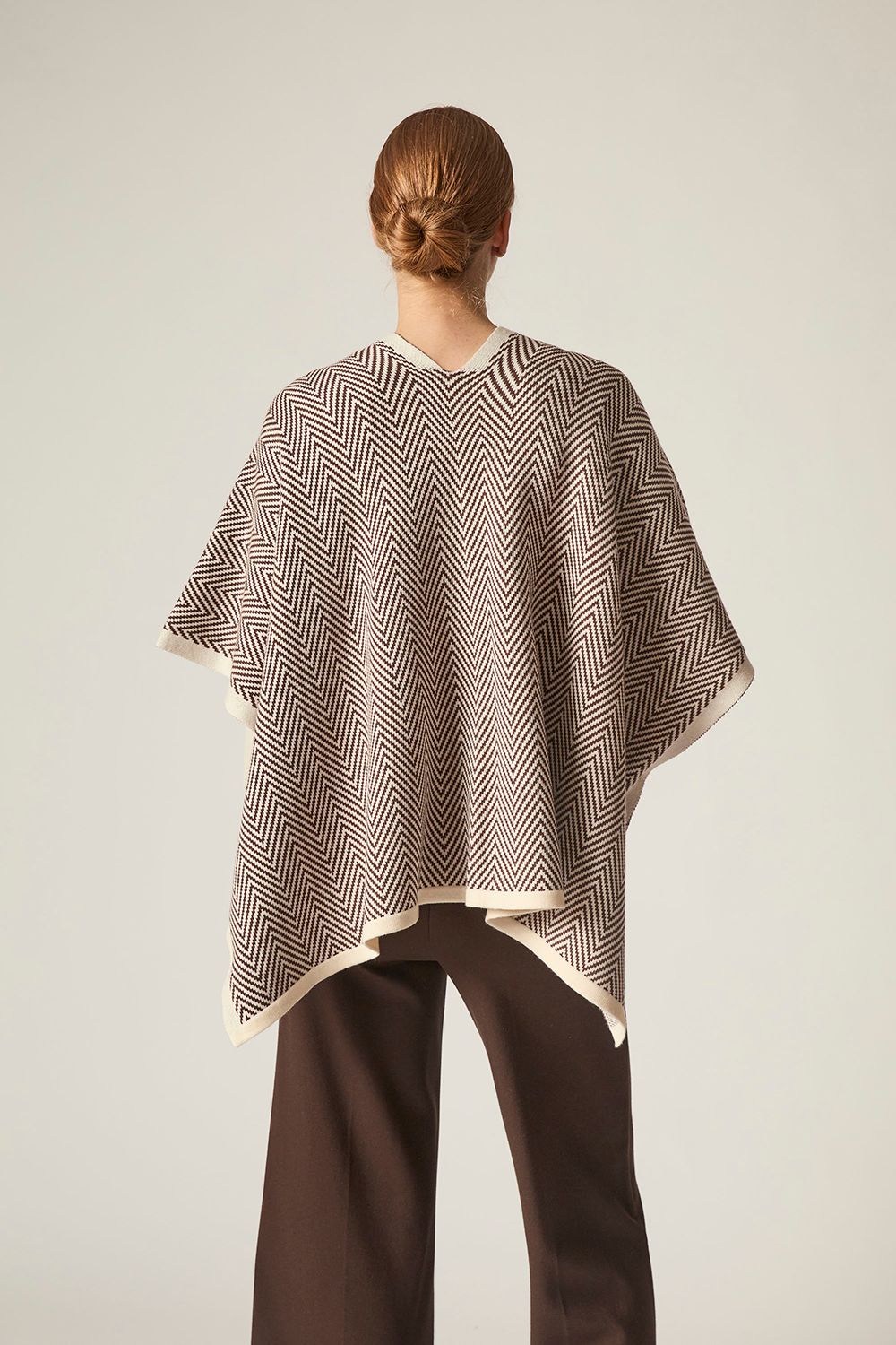 James Lakeland Coffee Chevron Knit Wrap
