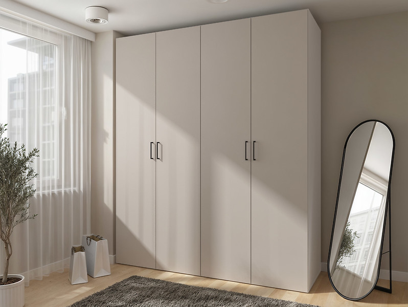 Szafa modułowa Flex 200 cm z 4 drzwiami kaszmir