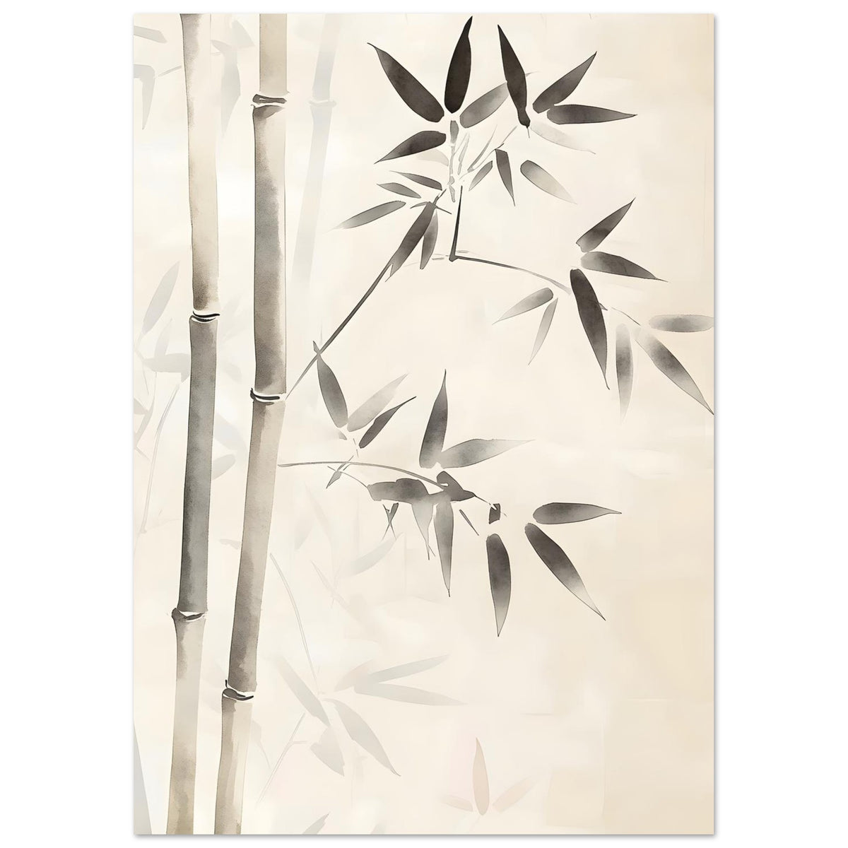 Artfulprints Poster Boho – Bamboo lines  - A4 21x29.7 cm - beige