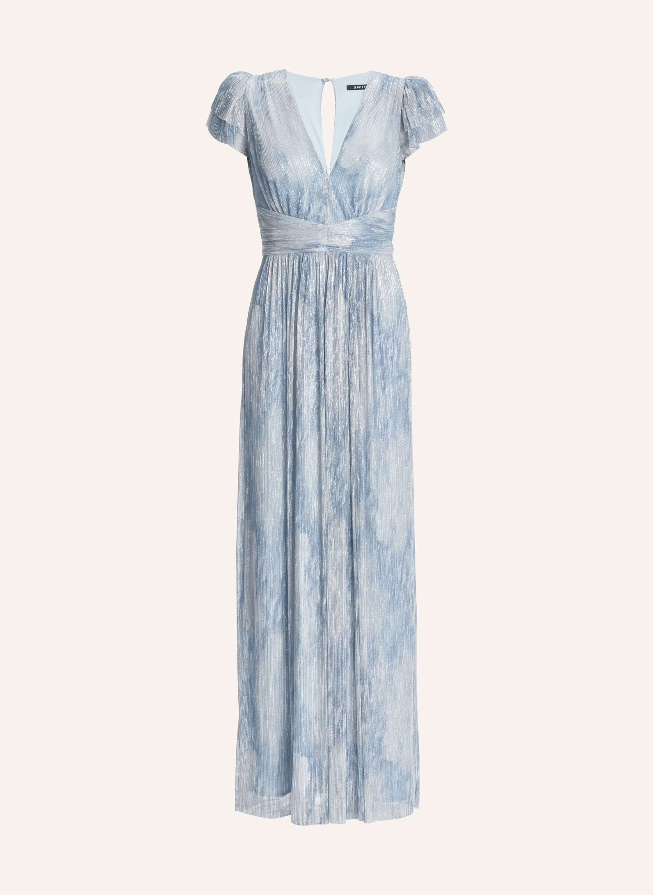 SWING Abendkleid mit Glitzergarn und Plissees