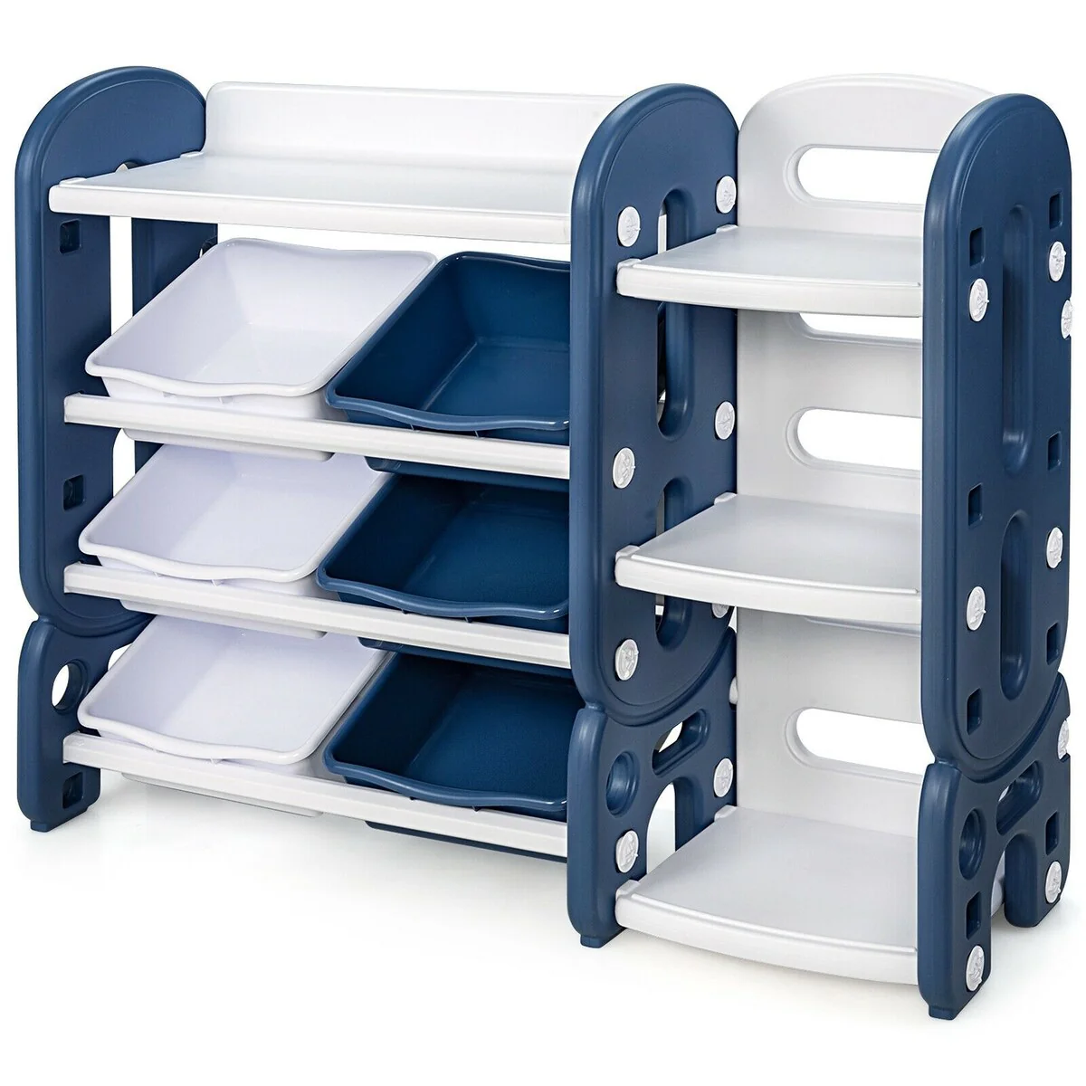 Kids Toy Storage Organizer with Bins and Multi-Layer Shelf for Bedroom Playroom - 44 x 14 x 36(L x W x H)