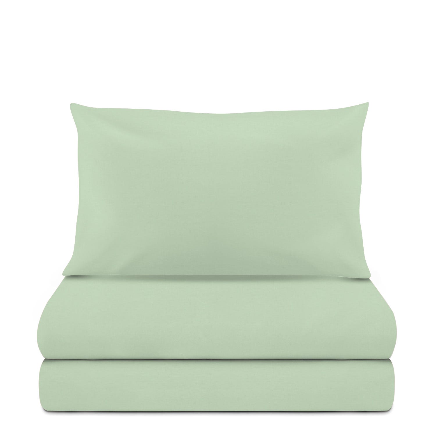 Completo letto 1 piazza e mezza cotone tinta unita verde