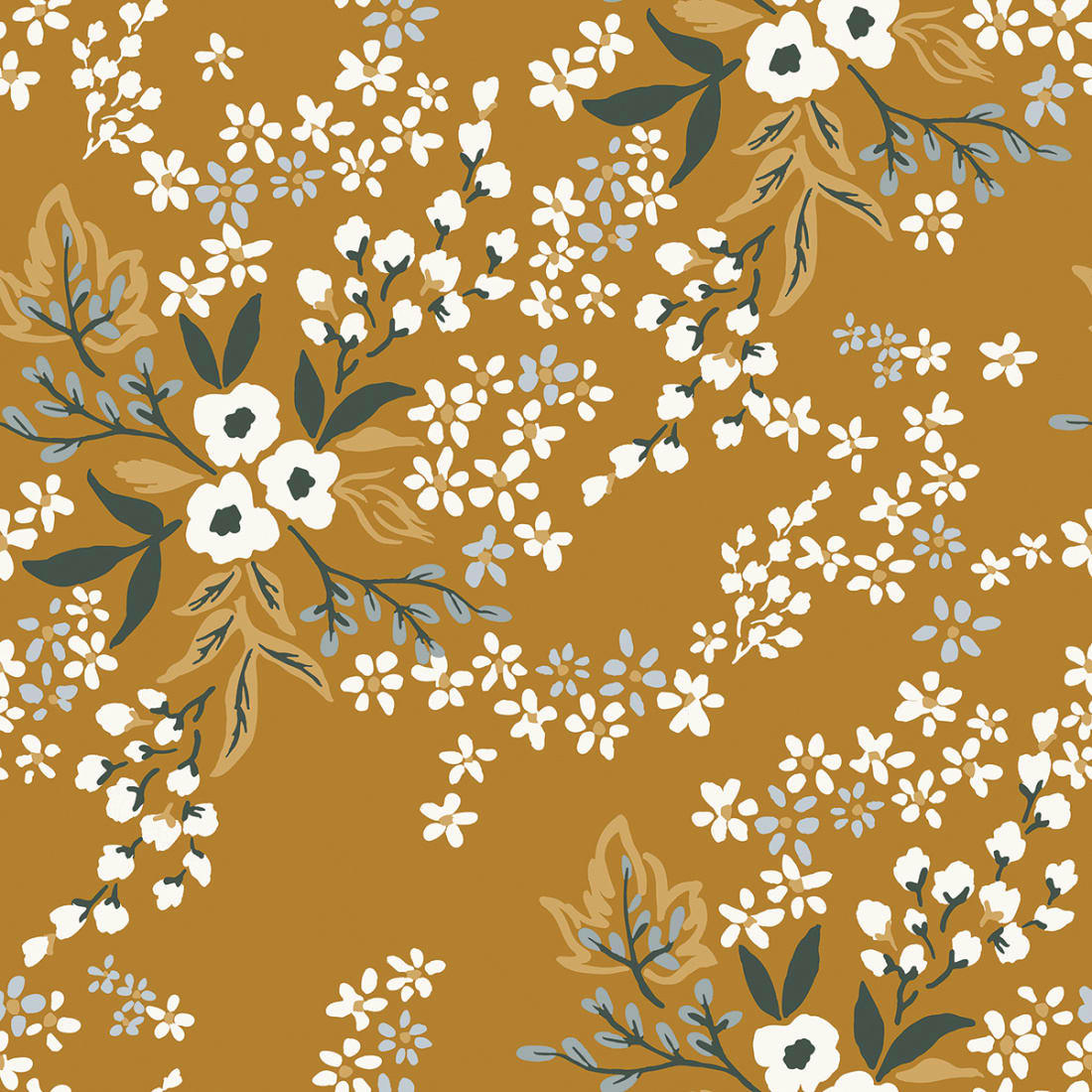 BRAYLYNN - Papier peint floral constellation jaune