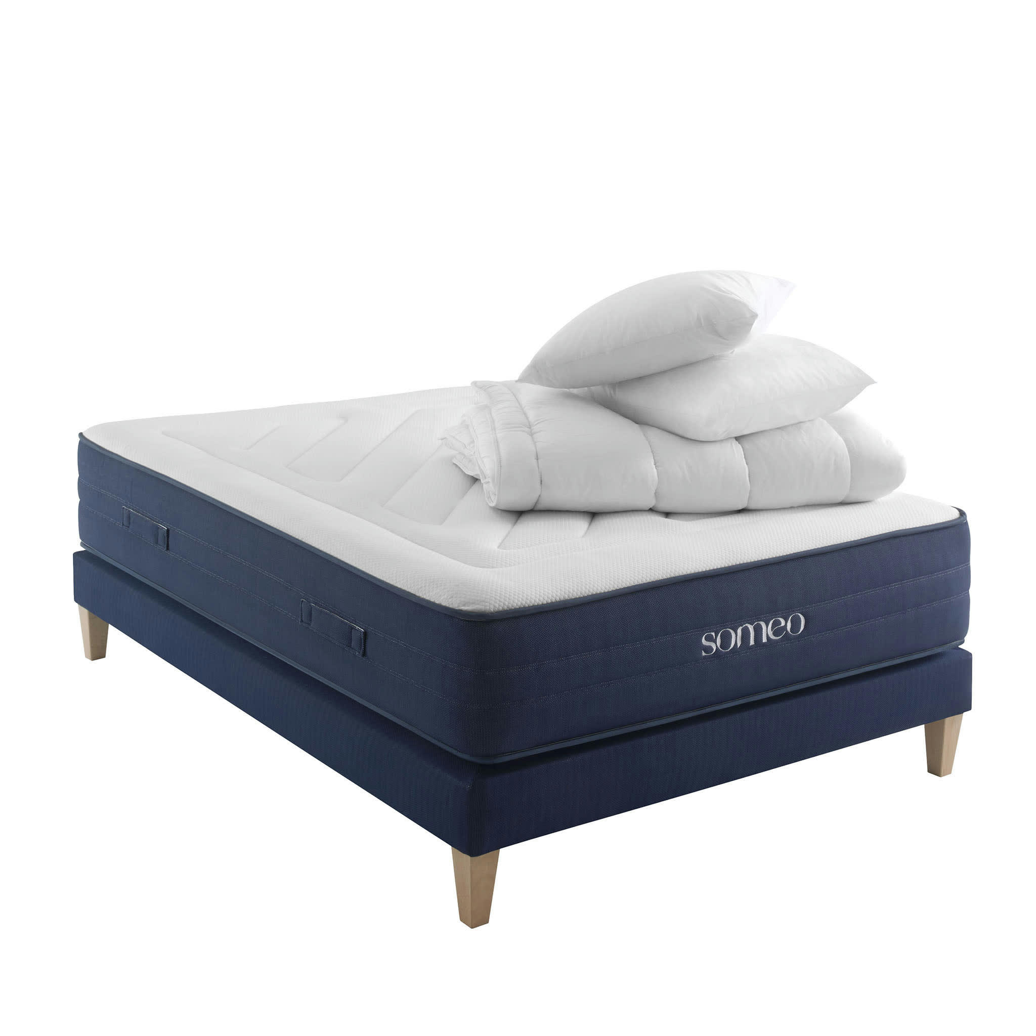 REVE 700 - Ensemble matelas ressorts, latex et mémoire de forme sommier 160x200
