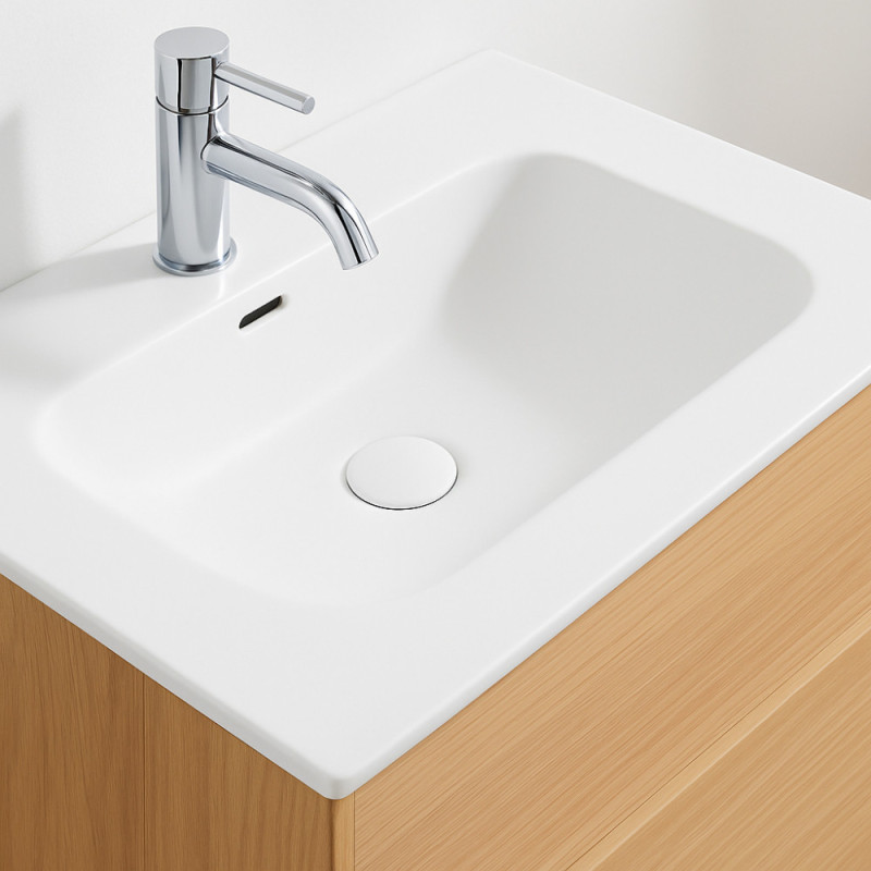 Plan de toilette Velluto blanc brillant 61 cm THYS