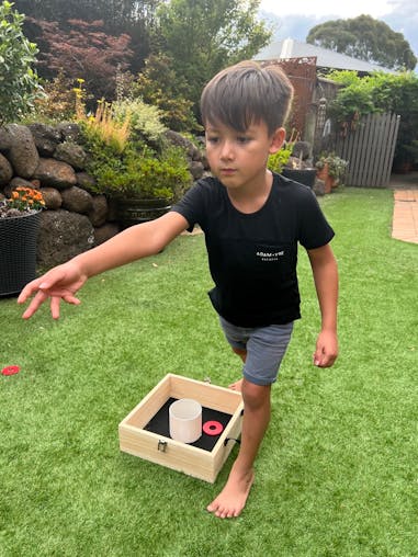 Washers Throwing Game With Metal Tokens