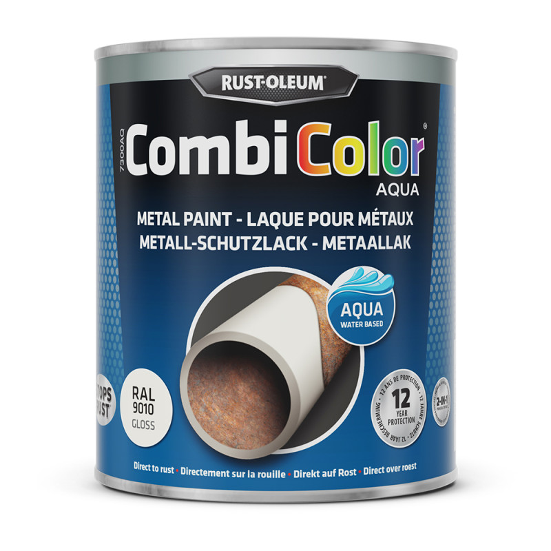 Laque Combicolor Aqua blanc cassé brillant 0,75 L RUST-OLEUM
