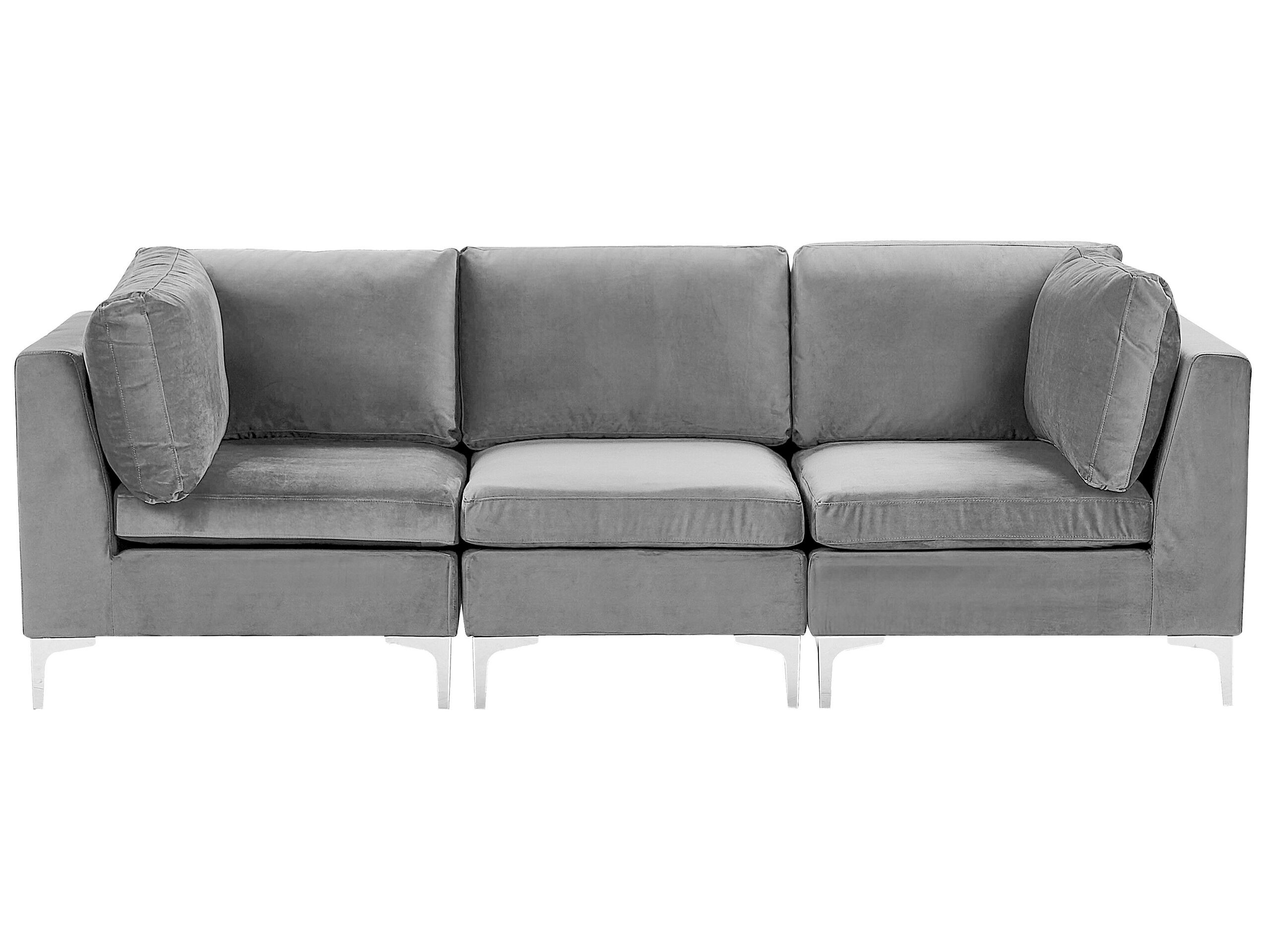 Sofa modułowa kanapa welurowa szara