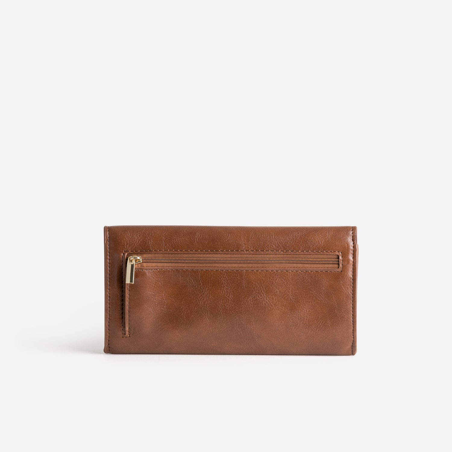 Portefeuille cognac décor anneau