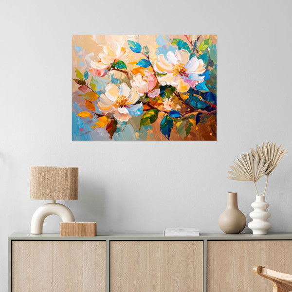 Naklejka na ścianę Feeby Kolorowe Kwiaty Liście Natura 30x20