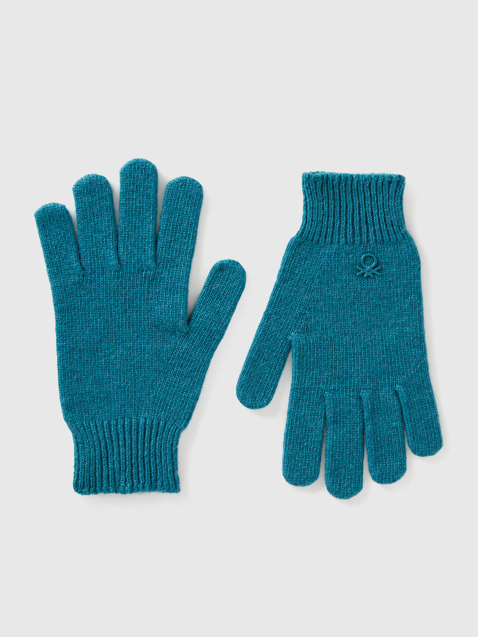 Knit gloves with logo