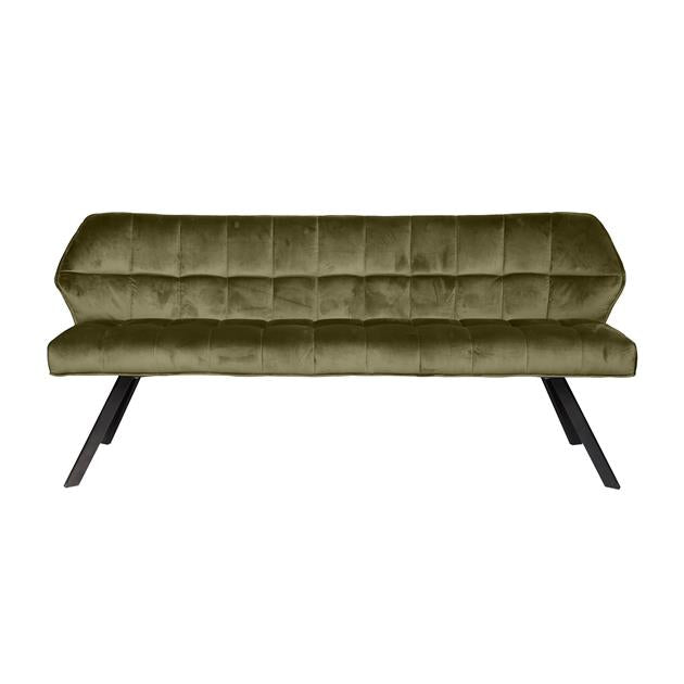 Giga Meubel Eetkamerbank Raster - Groen Velvet - 180x59x84cm