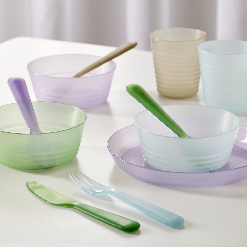 Lot de 4 bols pour enfant en plastique coloré Ø12xH.4,5cm