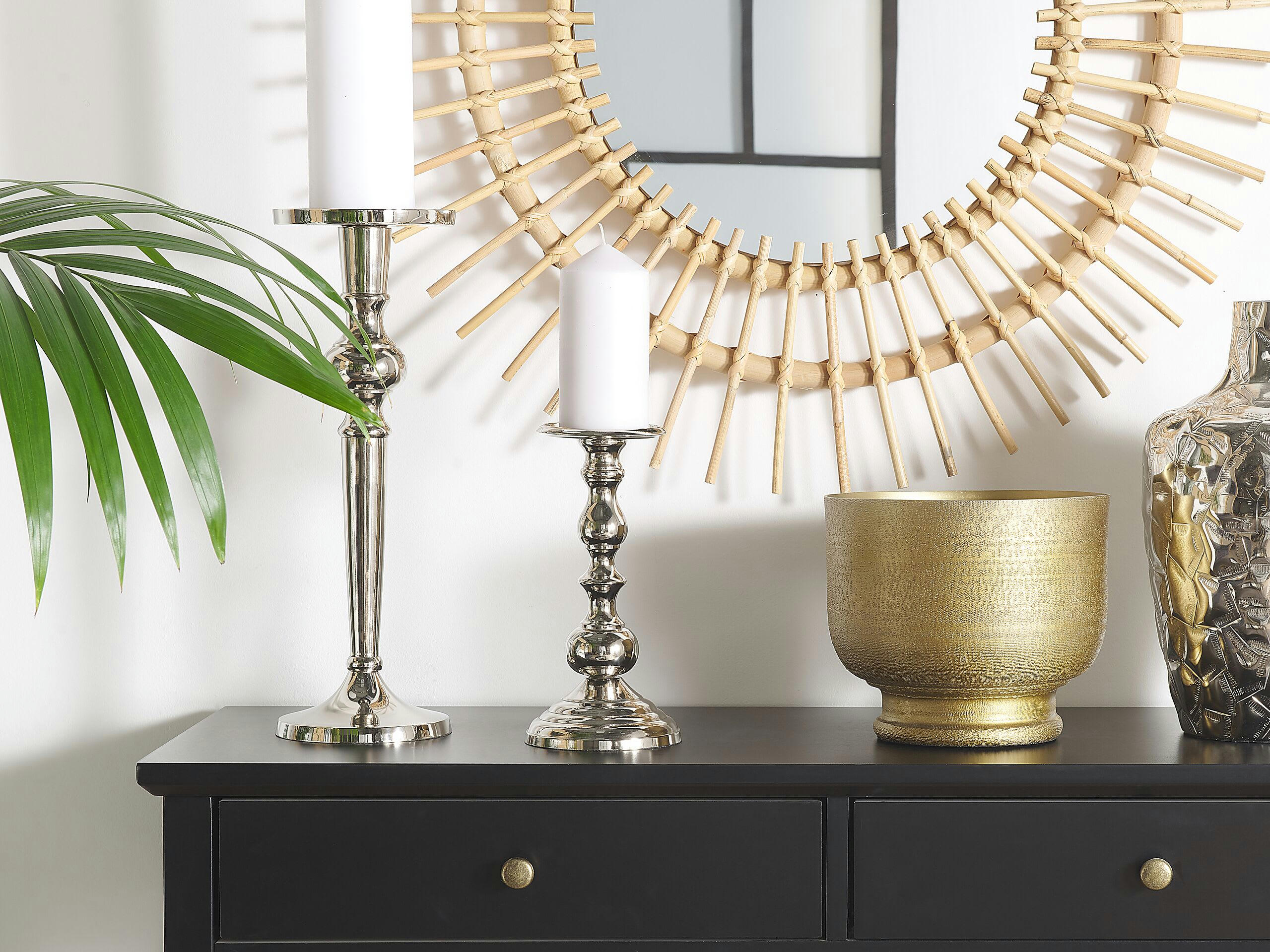 BUSAT - Bougeoir en métal argenté