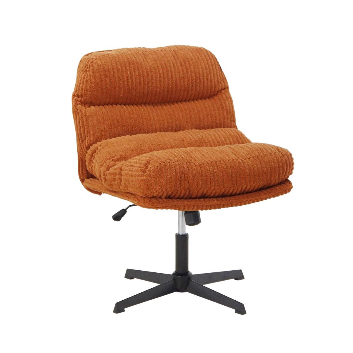 Fotel CORDIVO sztruksowy obrotowy ceglasty 66x71x83 cm HOMLA