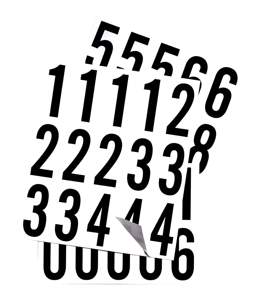 Hillman Vinyl 2-in Weather-Resistant Self-Adhesive 0-9 Number Set, Black & White, 35-pc