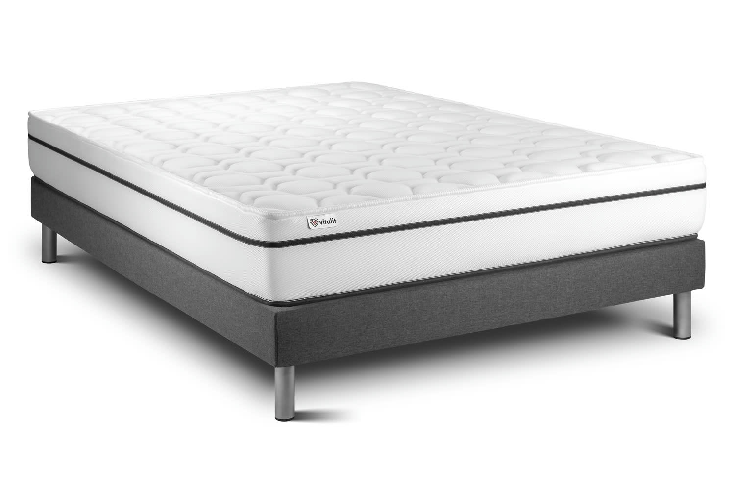 VITAL SPA - Ensemble Mousse  à mémoire de forme 160x200cm kit Gris