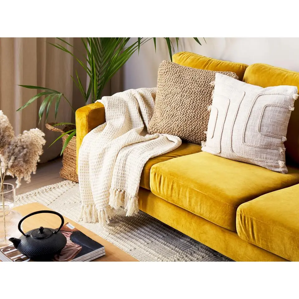 MALU - Plaid - Beige - 125 x 150 cm - Katoen