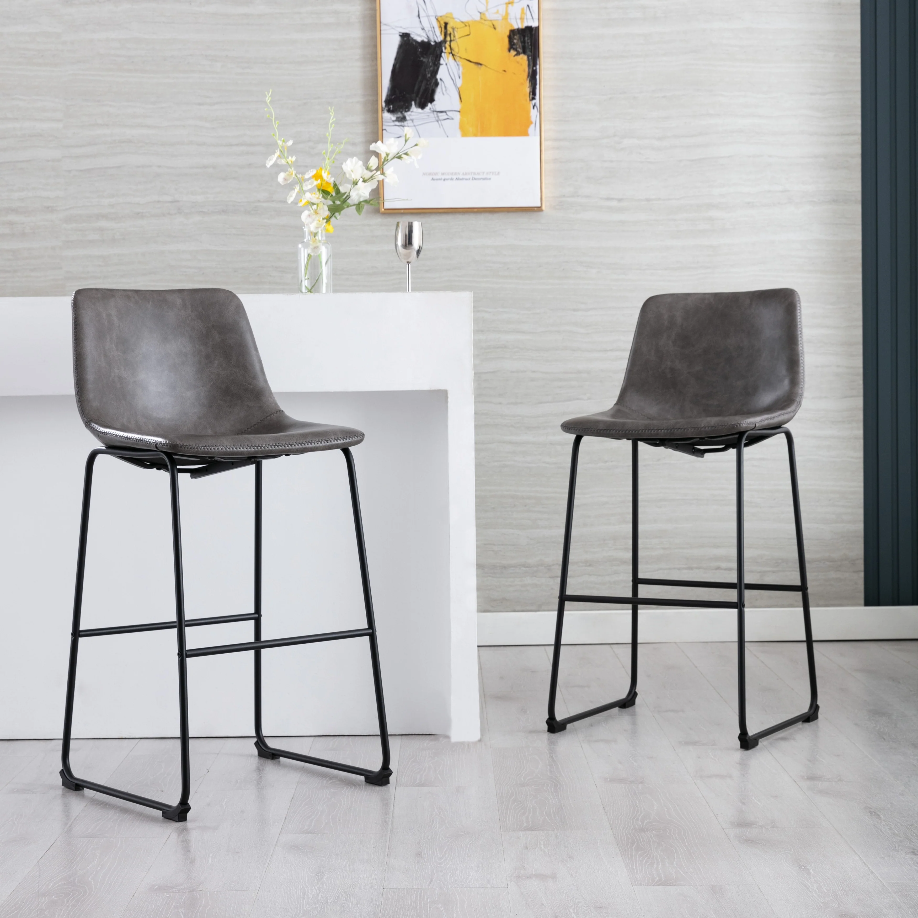 Corvus Thurso Faux Leather 30-inch Bar Stool (Set of 2)