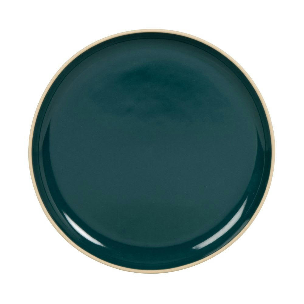 LUCIOLE - Assiette à dessert en grès bleu et blanc