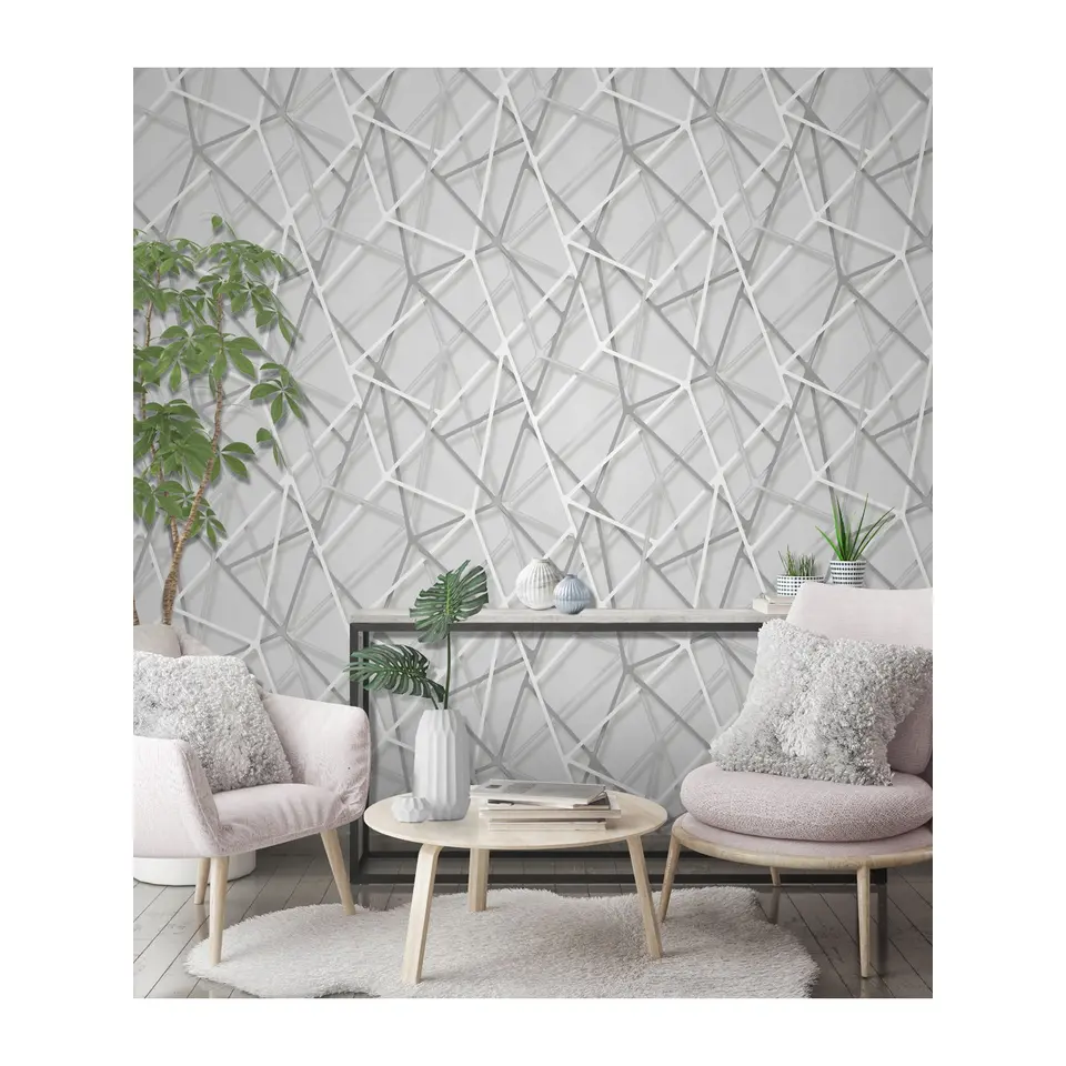 Dutch Wallcoverings - Galactik framework grijs - 0,53x10,05m