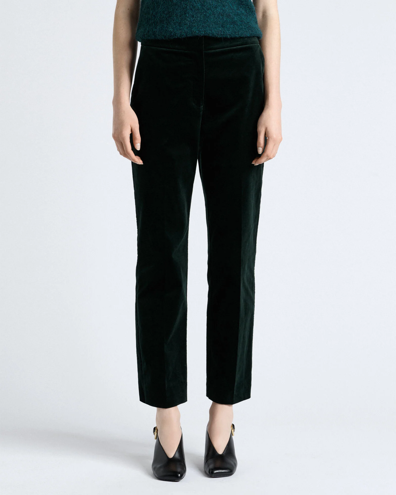 Jade Stretch Velvet Straight Leg Pant