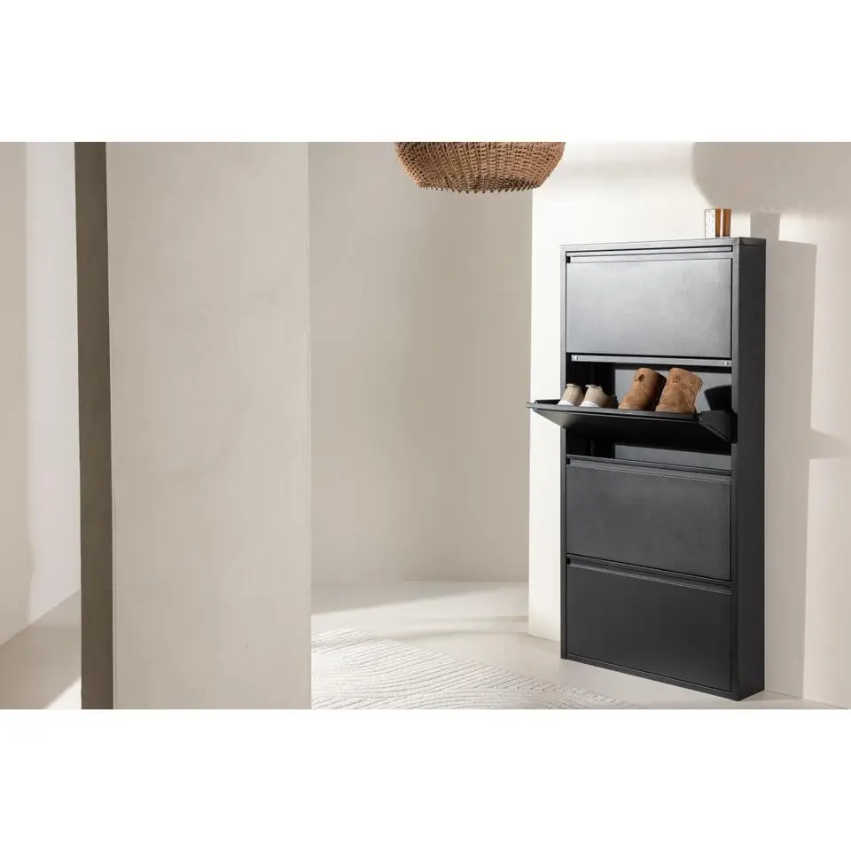 Svea - Raiya schoenenkast - 136 x 65 cm - zwart