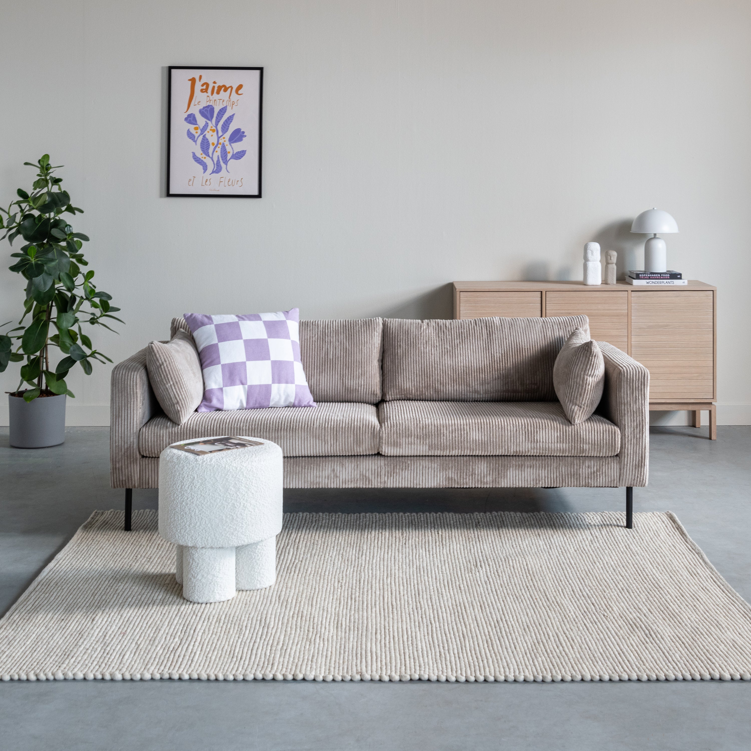 by fonQ Dots Wollen Vloerkleed 160 x 230 cm - Beige