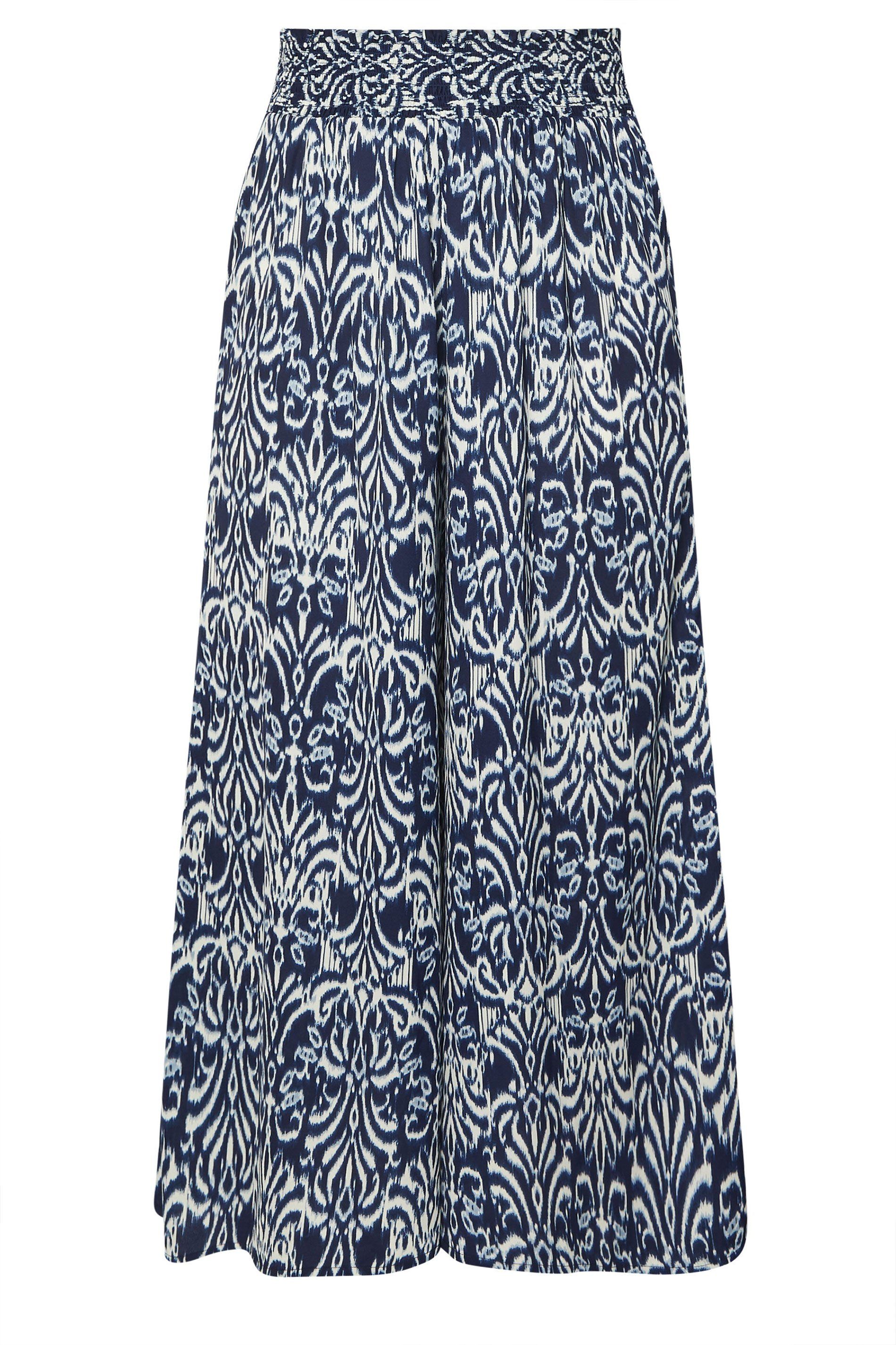 Yours Ikat Shirred Waist Trousers