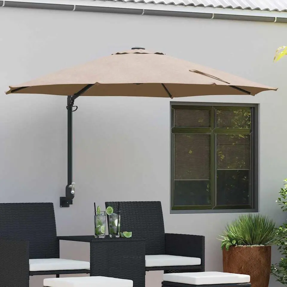 vidaXL - Tuinparasol - Taupe - Polyester