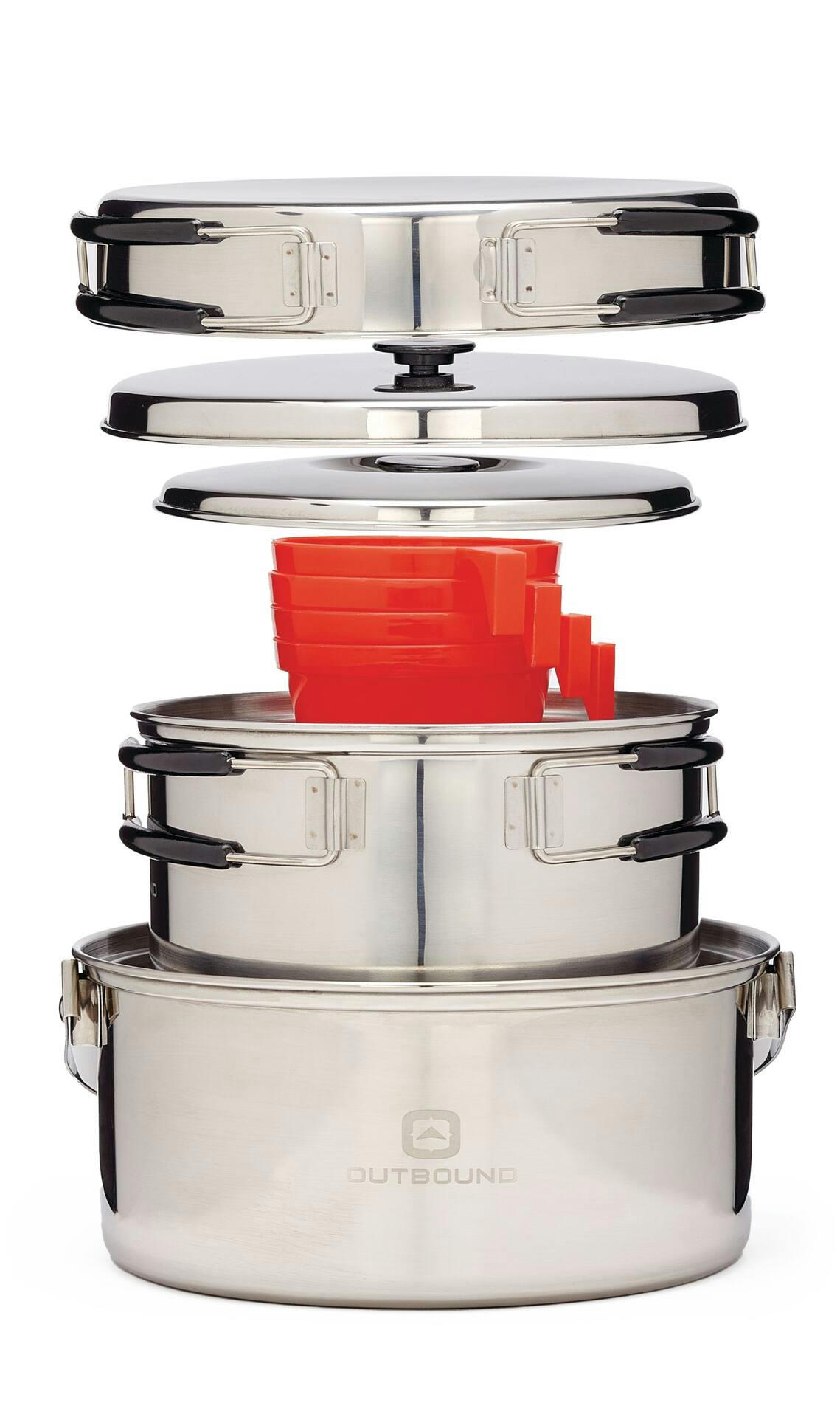 Outbound 8-Piece Stainless Steel Camping Cookware Set