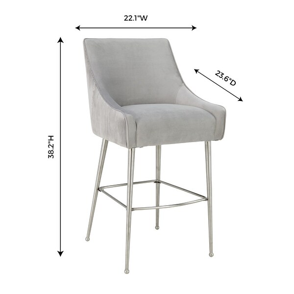 Beatrix Pleated Velvet Counter Stool