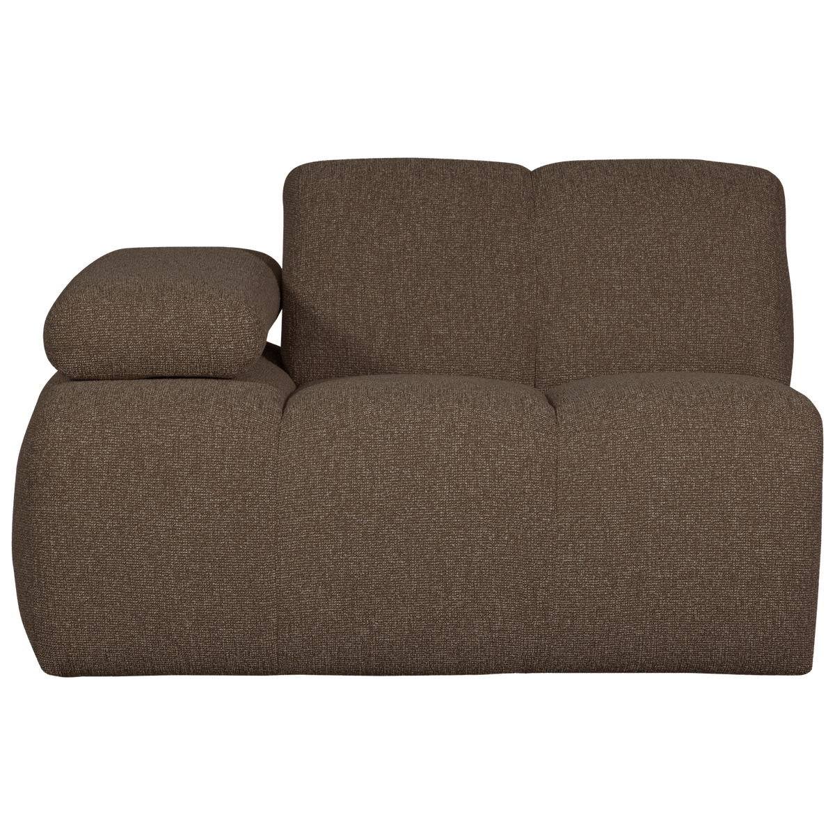 WOOOD 1-zits bank met arm links Mojo - Bouclé - Bruin - 74x120x97