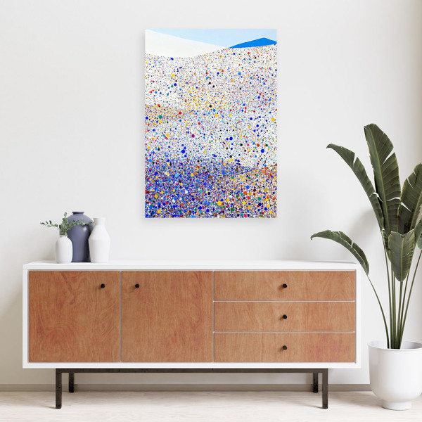 Obraz do salonu kuchni biura, Kolorowe kropki abstrakcja 20x30