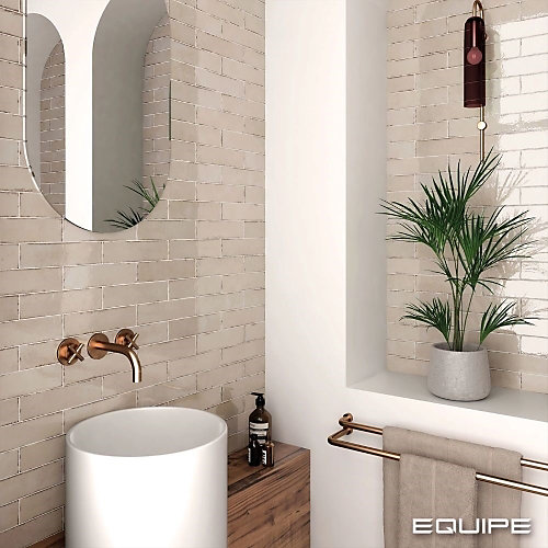 Carrelage mural Effet Zellige Beige TRIBE 6x24,6cm Oatmeal - Les Carreaux de Jean