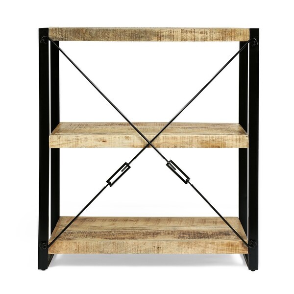 Brinkley Indoor Mango Wood Handcrafted 3 Shelf Shelving Unit by Christopher Knight Home