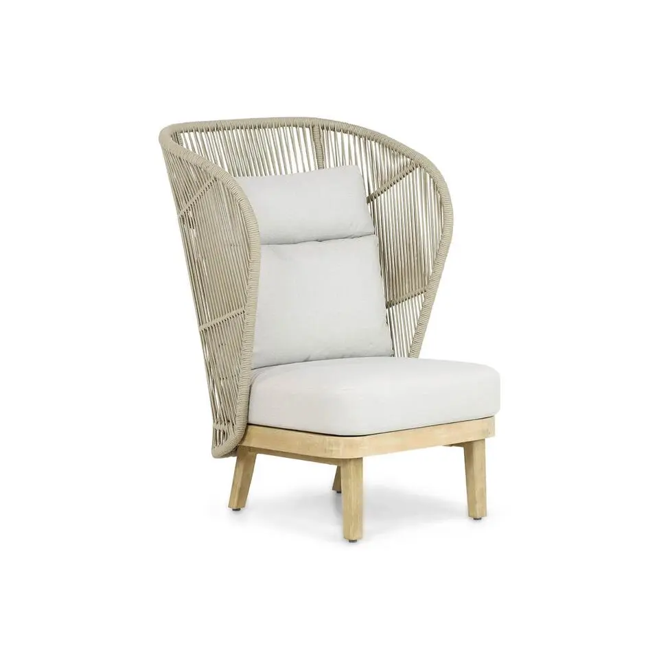 Bistroset 1 persoon Teakhout/rope Naturel teak Coco Napoli