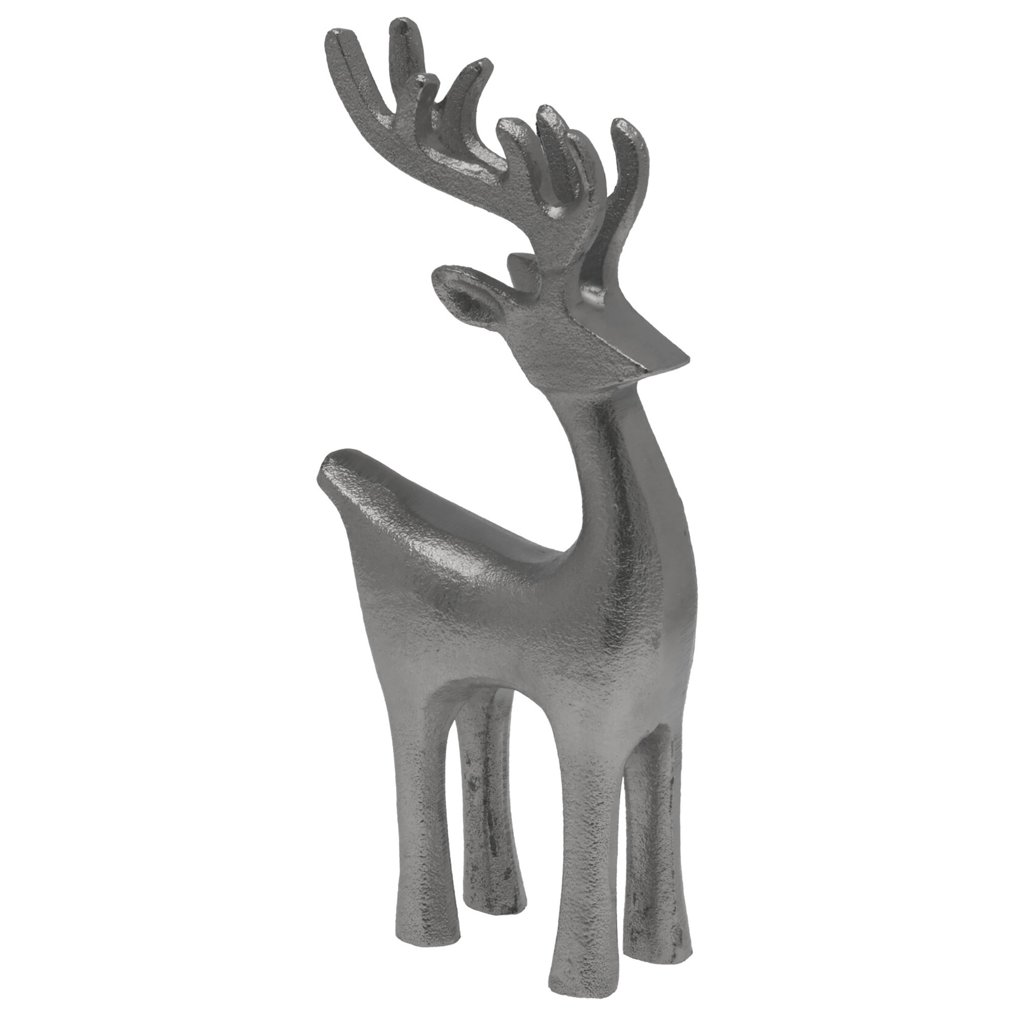 Renifer Figurka Duża Świąteczna Stojąca Dekoracja Ozdoba Szara 22 Cm