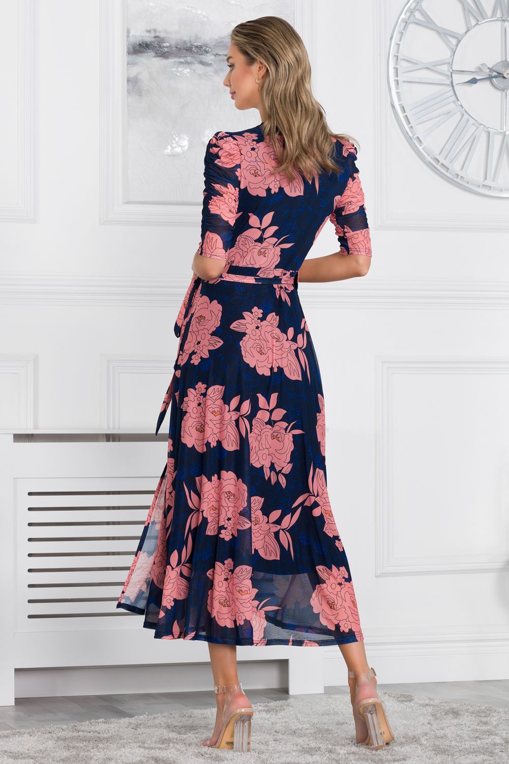 Jolie Moi Winona Mesh Wrap Maxi Dress