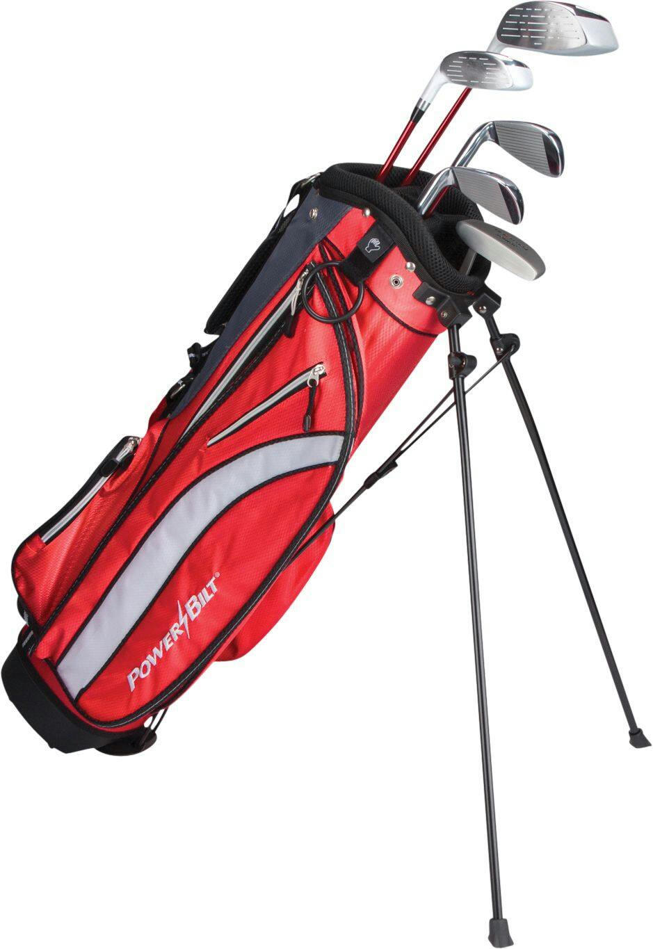 PowerBilt Junior Tour Golf Club Set, Lightweight, For Ages 9-12, Left-Hand, Red